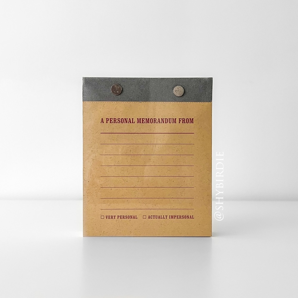 NEW “Personal Memorandum” Message Pad with Metal Rivet Detail